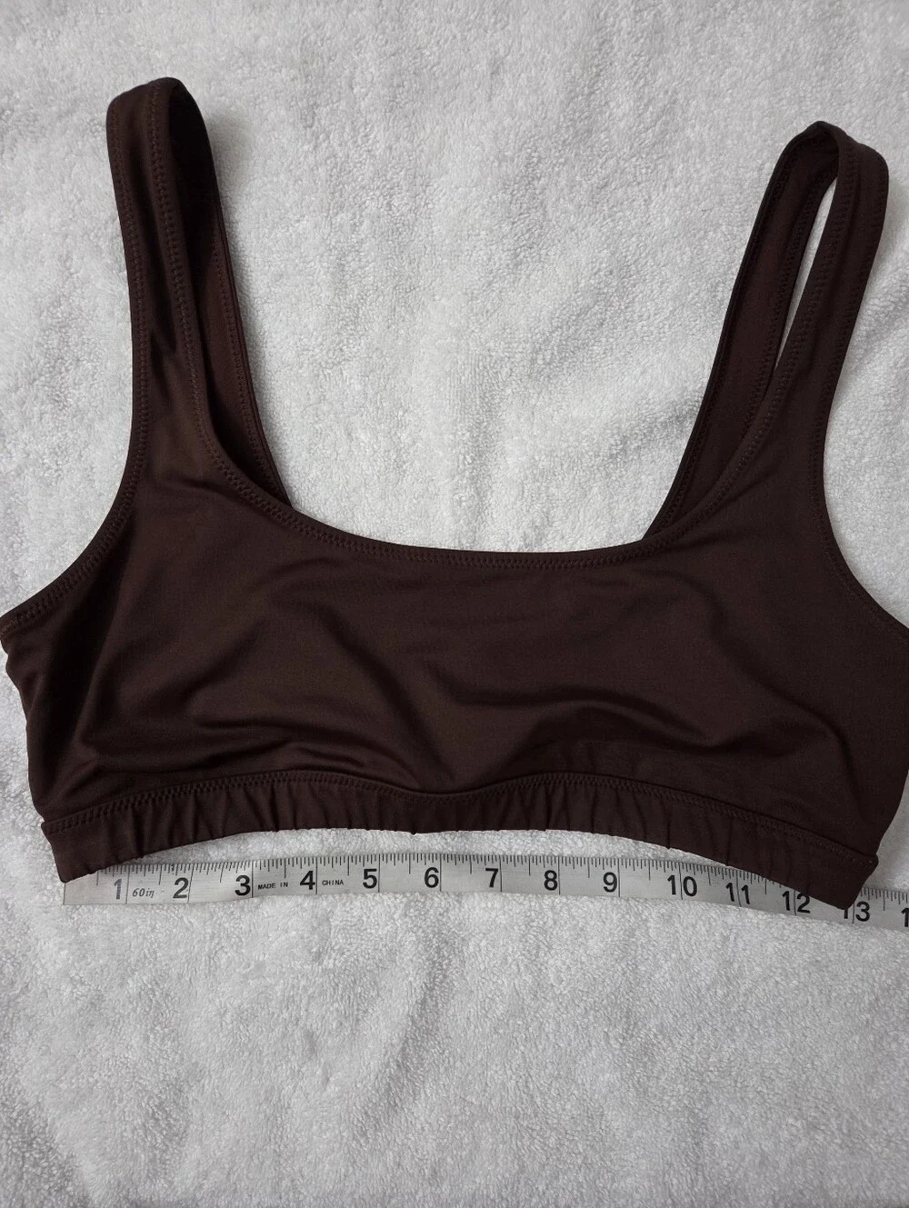 Skims Tank Bikini Top in Cocoa size large Signature Swim